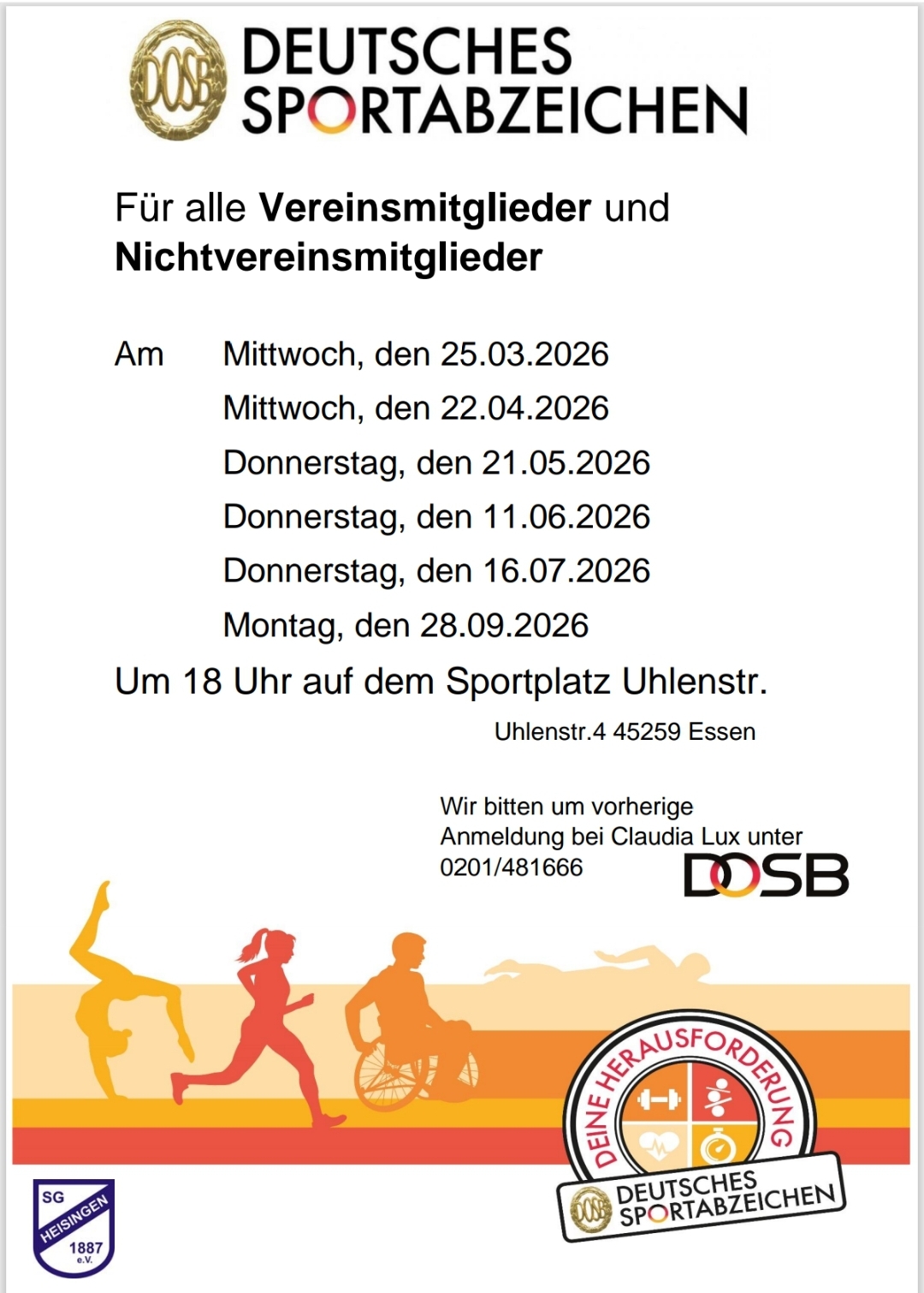 Du betrachtest gerade Das Deutsche Sportabzeichen beim SG Heisingen